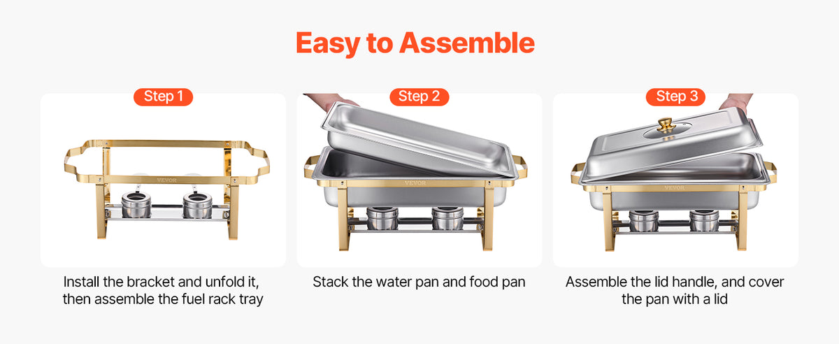 Succebuy Qt Pack Chafing Dish Buffet Stainless Steel
