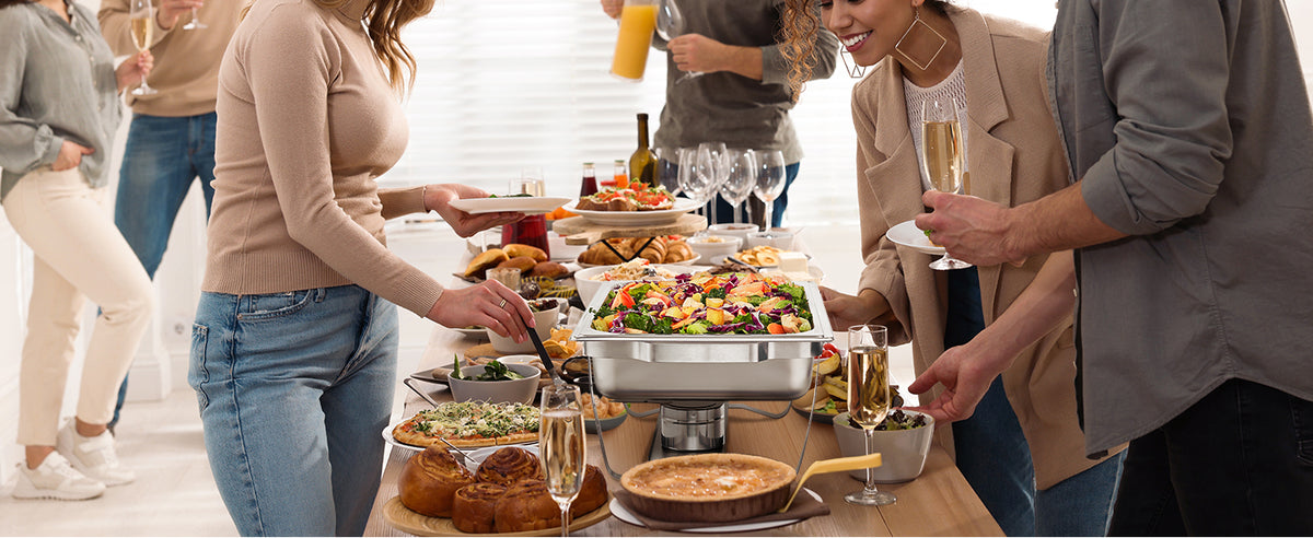 Succebuy 8qt Rectangle Chafing Dish 2/4/6 Packs W/