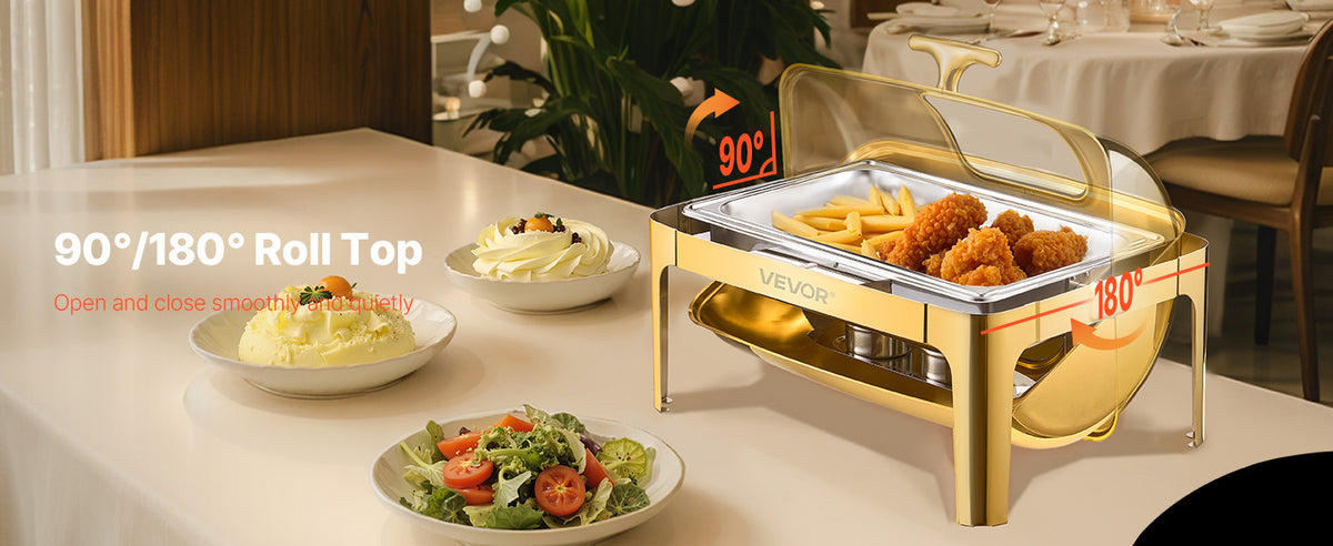Succebuy 9qt Roll Top Chafing Dish Buffet Stainless