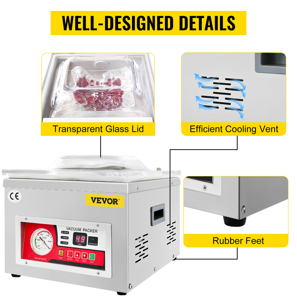 Succebuy Food Vacuum Packing Machine Dz-260a Commercial Chamber