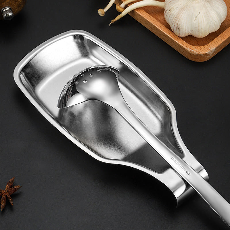 1pc Stainless Steel Spoon Rest Utensil Holder Tray
