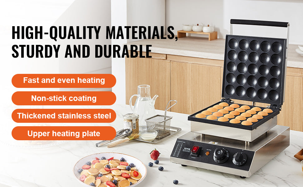 Succebuy Electric Waffle Maker 25pcs Mini Dutch Pancake