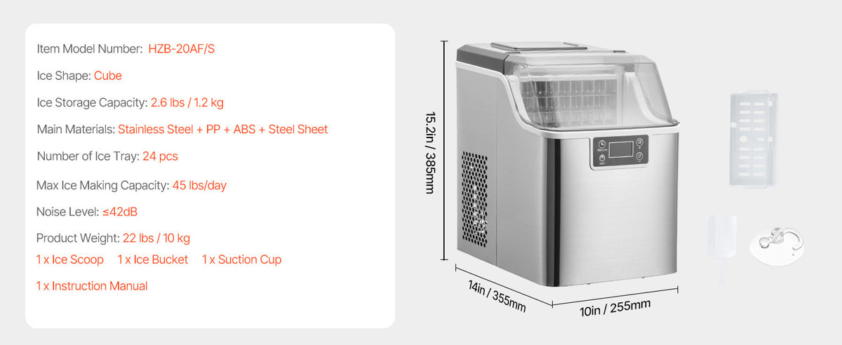Succebuy Countertop Ice Maker 24/32 Cubes Ready In