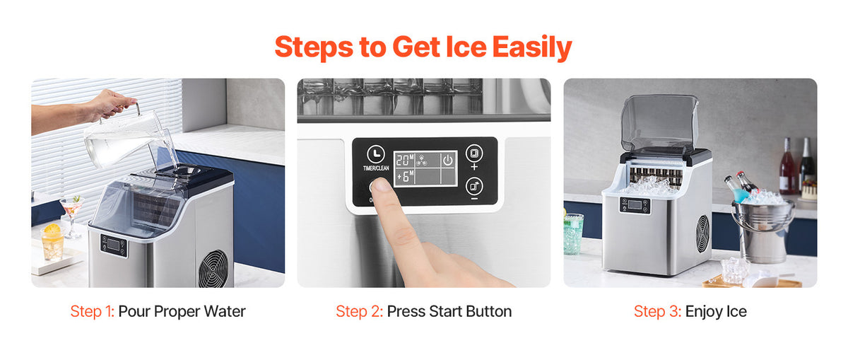 Succebuy Countertop Ice Maker 24/32 Cubes Ready In