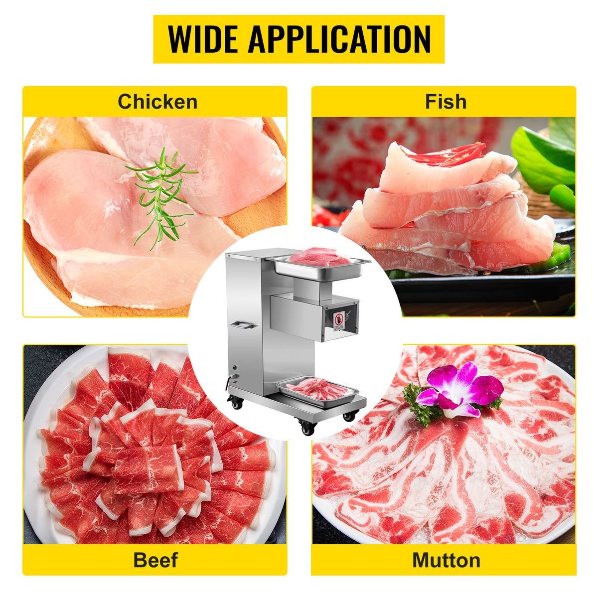 Succebuy 500kg/H Electric Meat Slicer 750w Commercial Meat