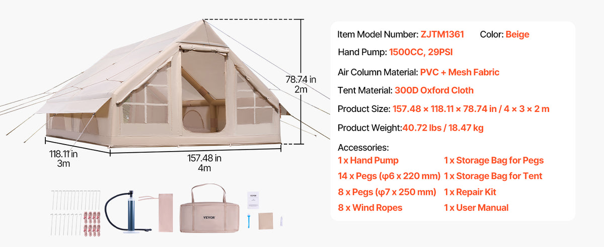 Succebuy Inflatable Tents Camp Easy Setup Blow Up