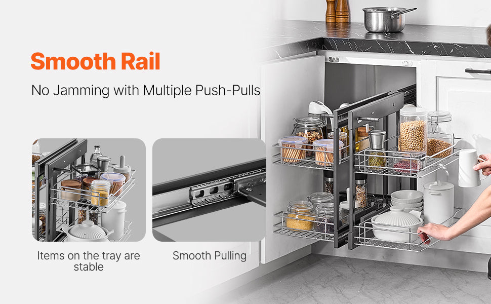 Succebuy 2/3tier Opening Blind Corner Pull Out Organizer