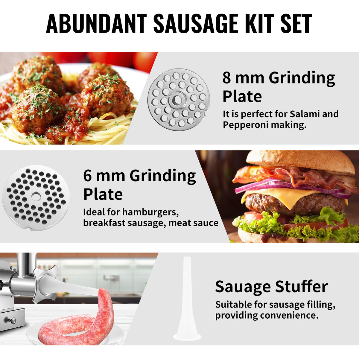 Succebuy Electric Meat Grinder 661 Lbs/Hour 1100 Meat