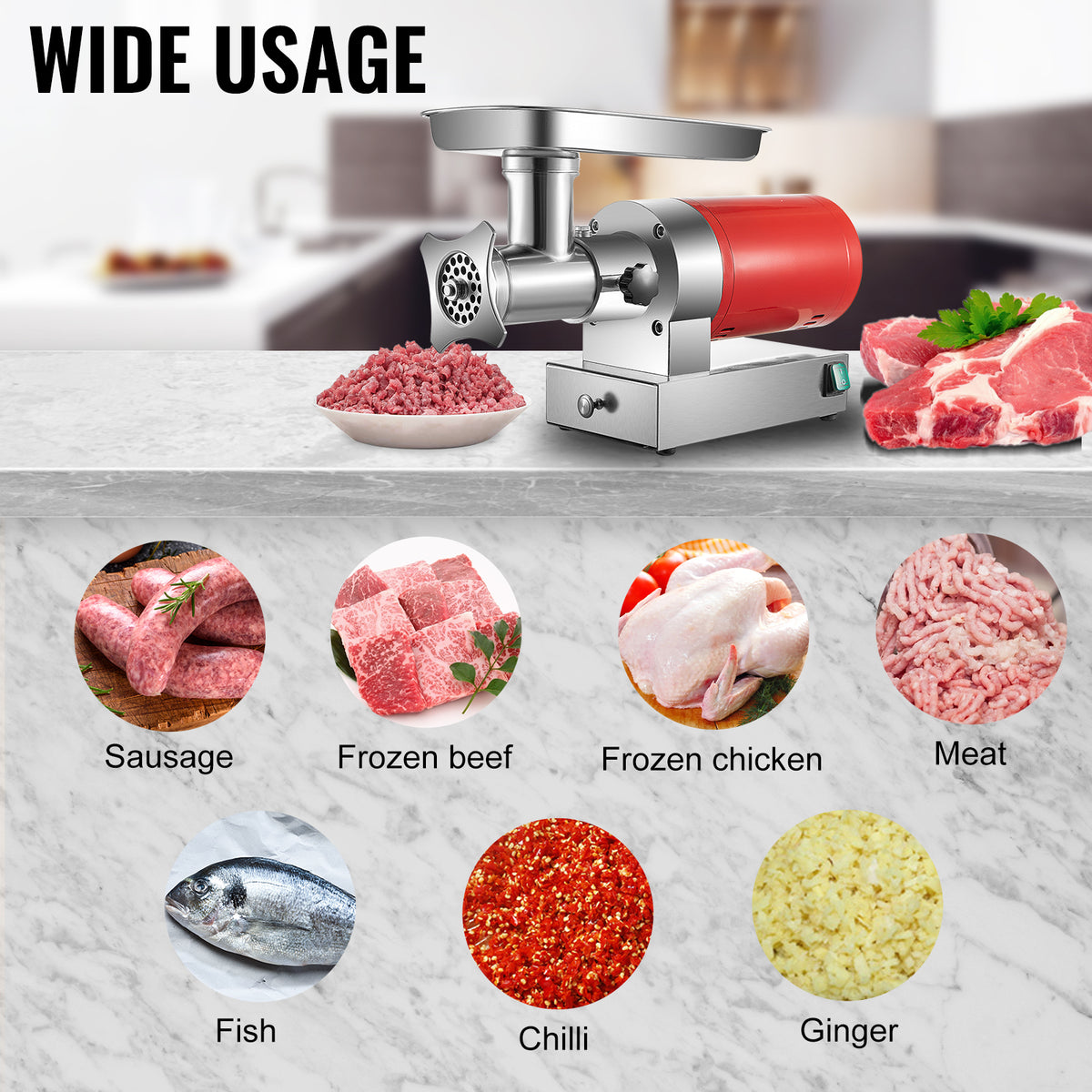 Succebuy Electric Meat Grinder 661 Lbs/Hour 1100 Meat