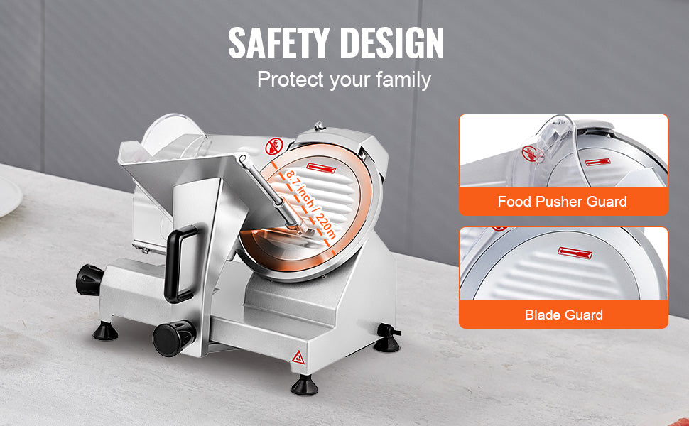 Succebuy Meat Slicer 8/10inch Carbon Steel Blade Electric