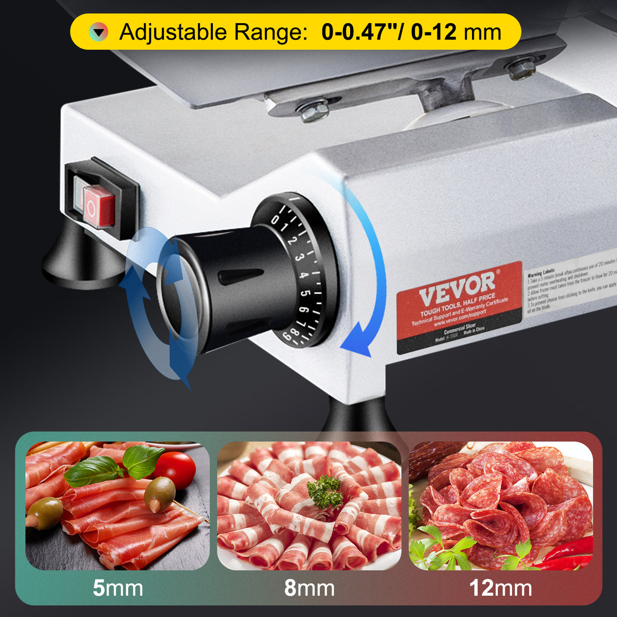 Succebuy Commercial Meat Slicer Electric Deli Food Slicer