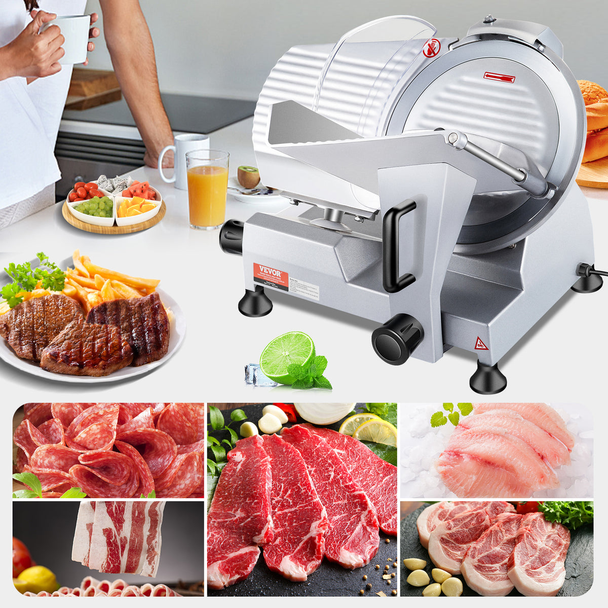 Succebuy Commercial Meat Slicer Electric Deli Food Slicer