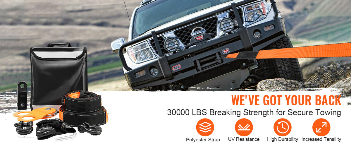 Succebuy Off-Road Winch Recovery Kit 30000lbs Tow Straps