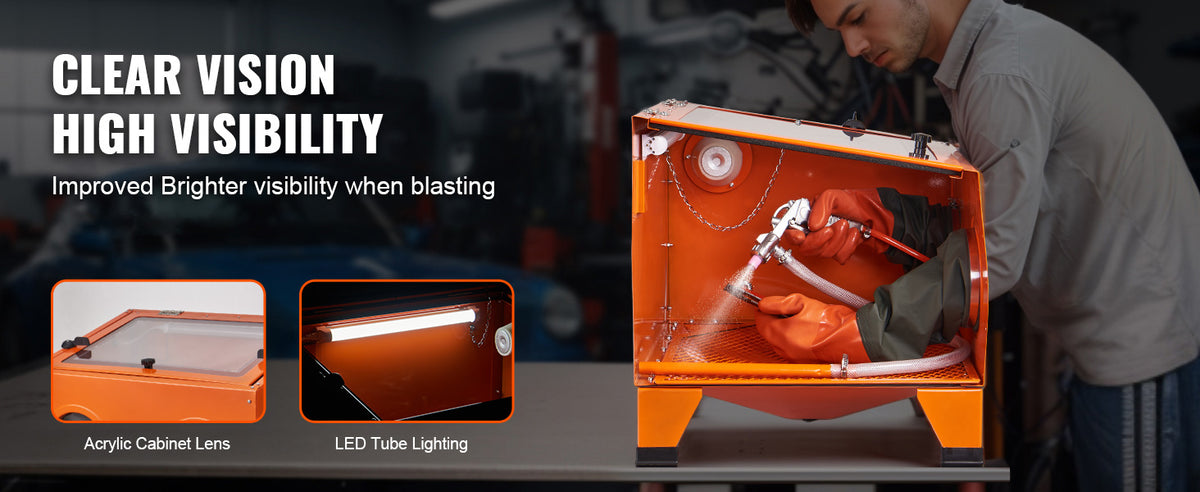Succebuy 25/40/60 Gallon Sandblasting Cabinet Benchtop Sand