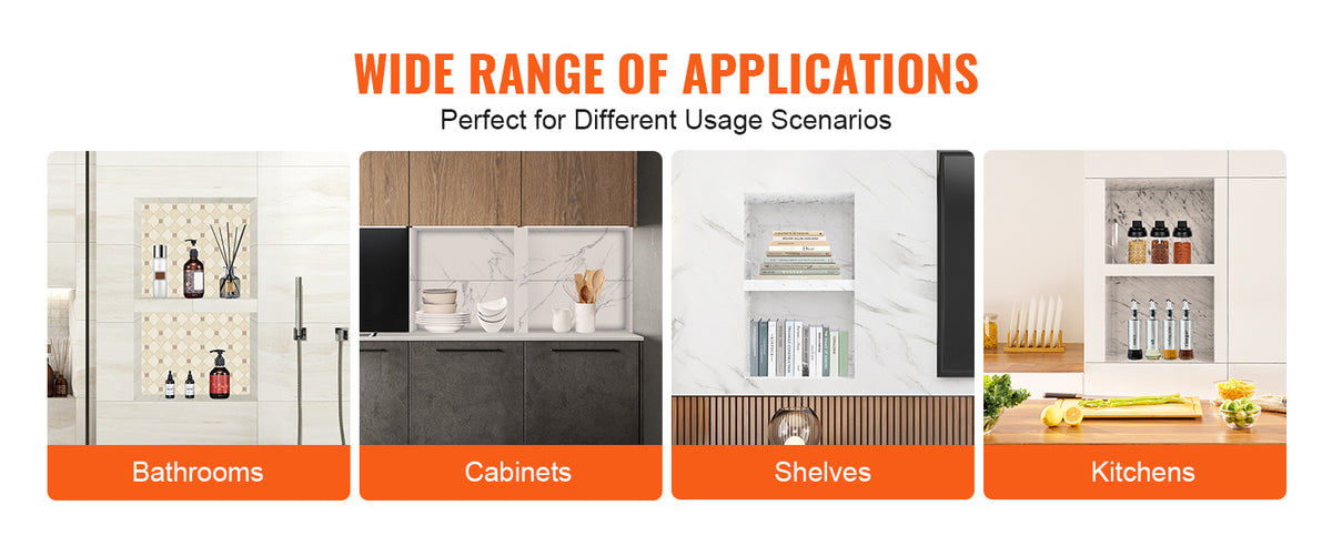 Succebuy Shower Niche Ready Tile Shelf Organizer Corners