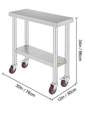 Succebuy Stainless Steel Prep Table Caster Wheels &