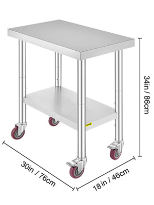 Succebuy Stainless Steel Prep Table Caster Wheels &