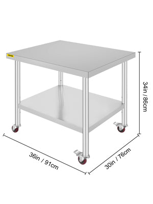 Succebuy Stainless Steel Prep Table Caster Wheels &