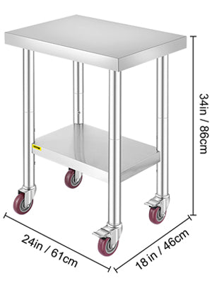 Succebuy Stainless Steel Prep Table Caster Wheels &