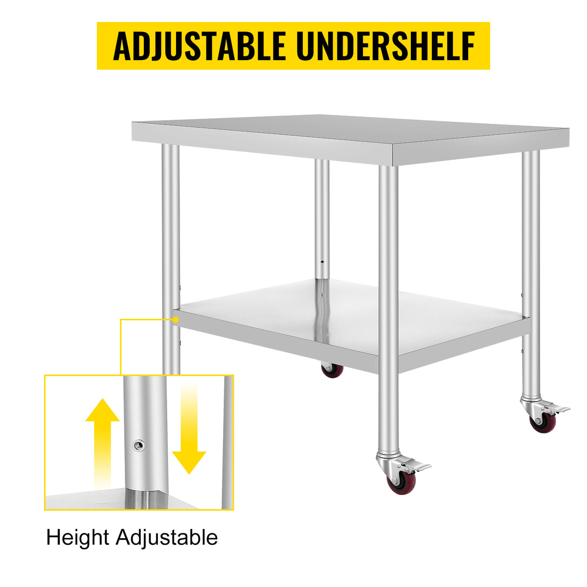 Succebuy Stainless Steel Prep Table Caster Wheels &