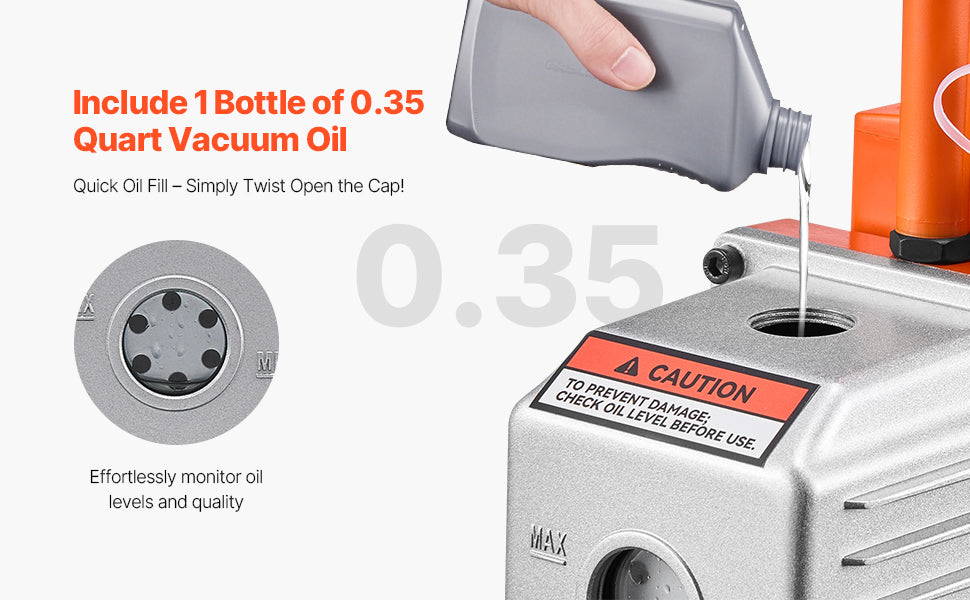 Succebuy Vacuum Pump & Oil Bottle 5cfm/4cfm/5cfm 1-Stage