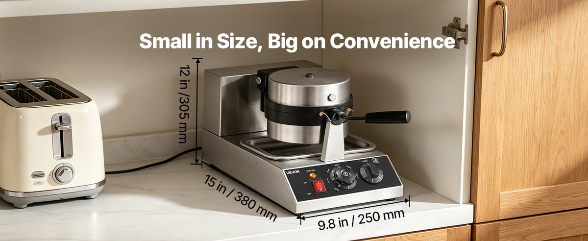 Succebuy Electric Waffle Maker Stainless Steel Round Waffle